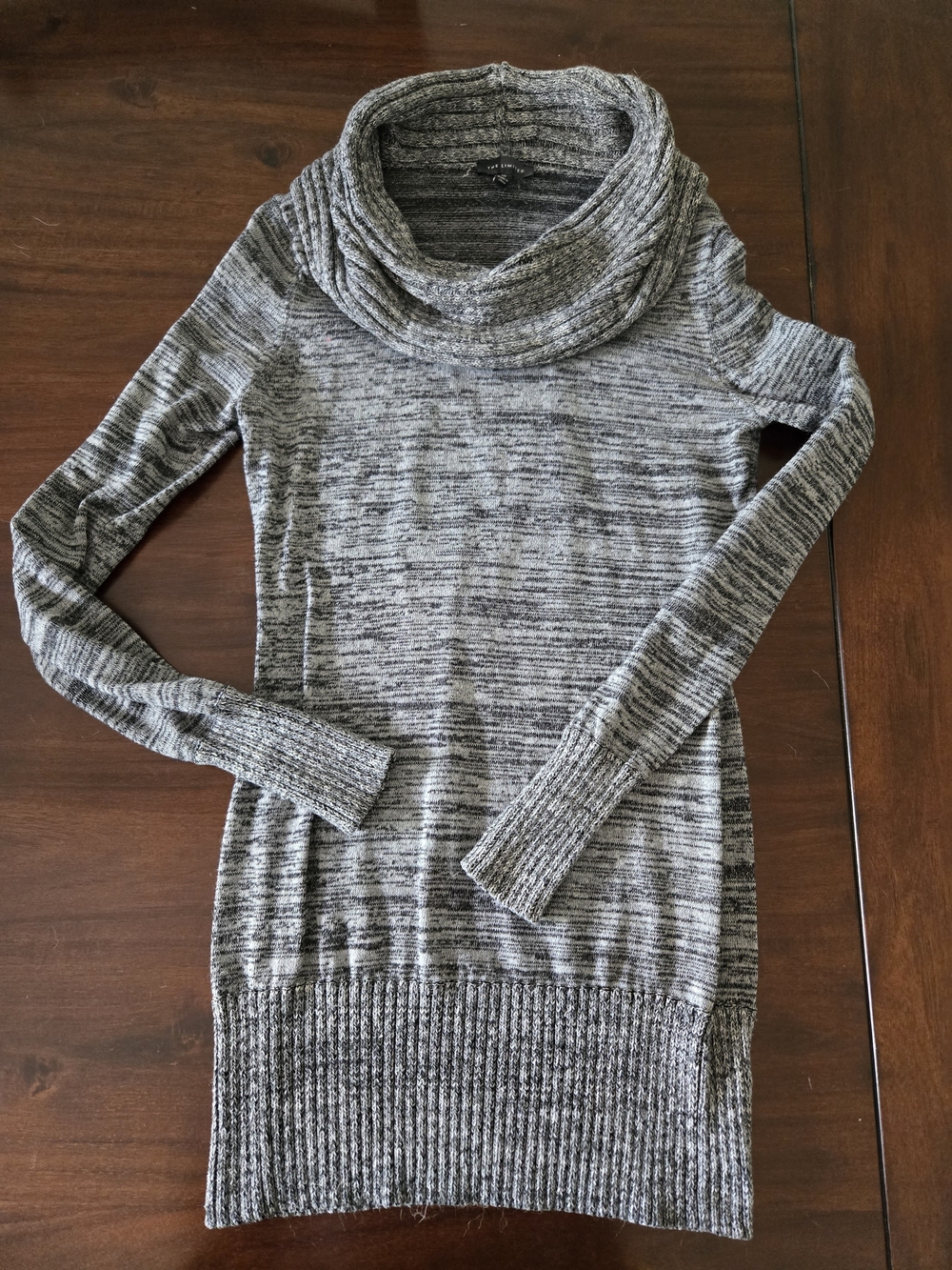 Gray Marled Cowl Neck Sweater Dress - Women